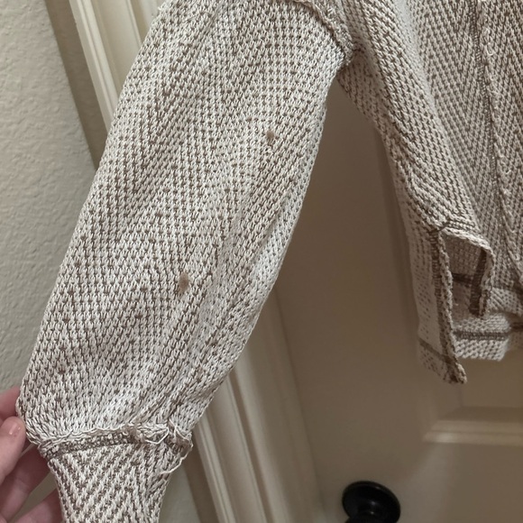 We The Free Free People Beige And White Sweater X small Boho Flowy Oversized - Picture 5 of 9